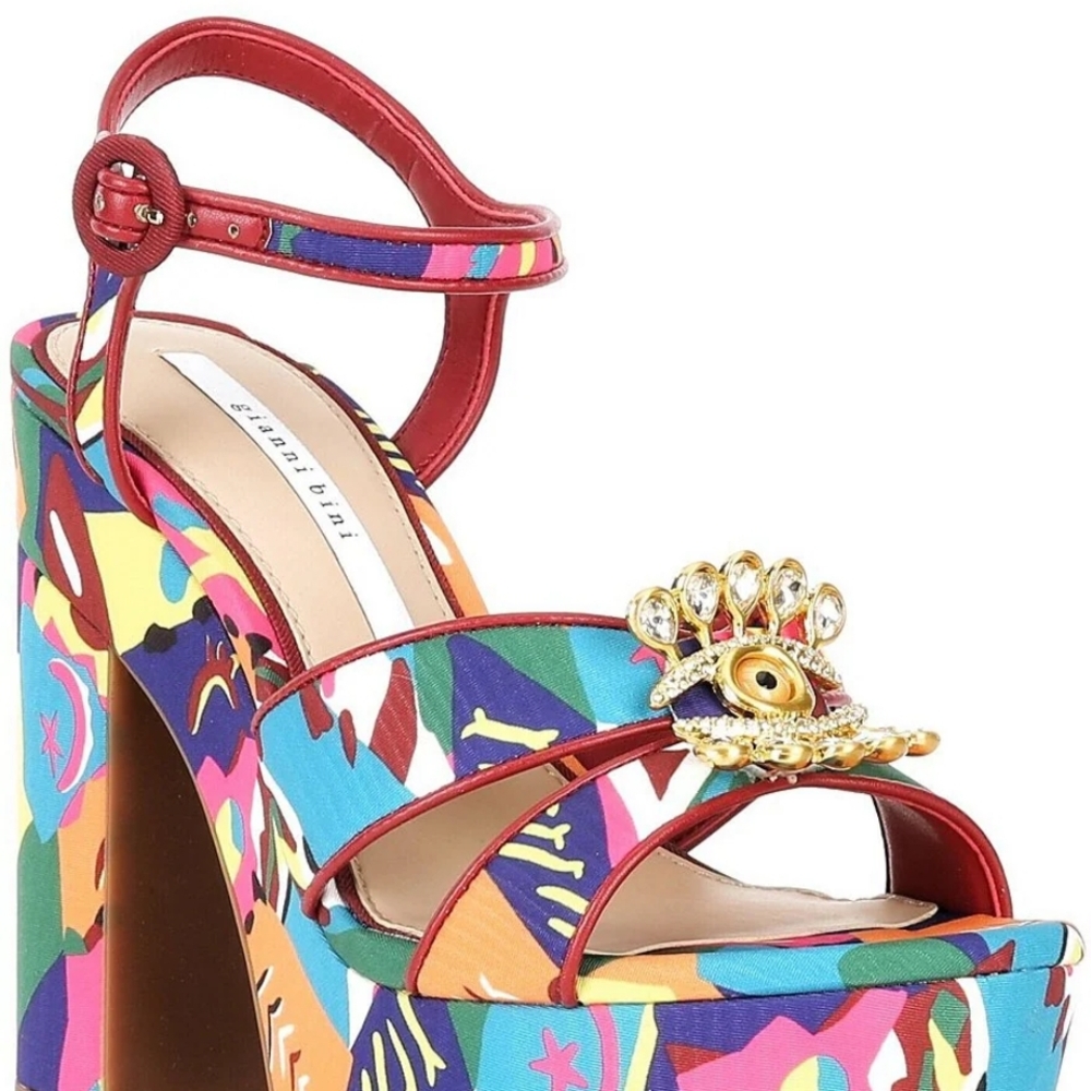 Vibrant Multicolor Platform Sandals - Picture 8 of 10
